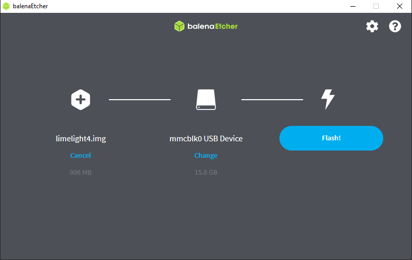 Balena Etcher flashing OS